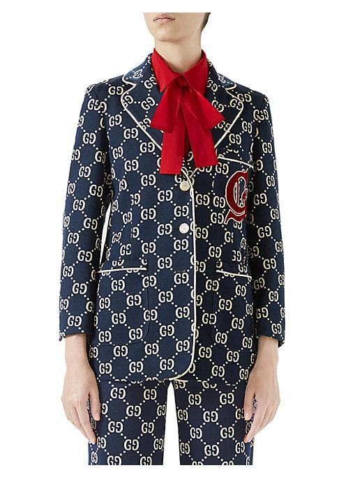 Gucci Long-sleeve Gg Crest Jersey Jacket