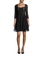 The Kooples Lace-up Fit-&-flare Dress