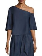 Tibi One-shoulder Cotton Top