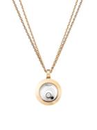 Chopard Happy Spirit Diamond, 18k Rose & White Gold Double Circle Pendant Necklace