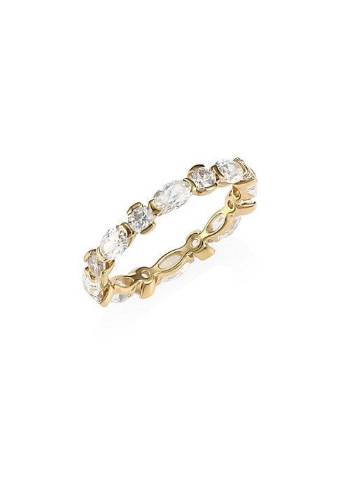 Adriana Orsini 18k Goldplated Silver, Round & Oval-cut Cubic Zirconia Band Ring