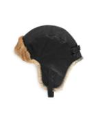 Crown Cap Fur-lined Aviator Leather Hat