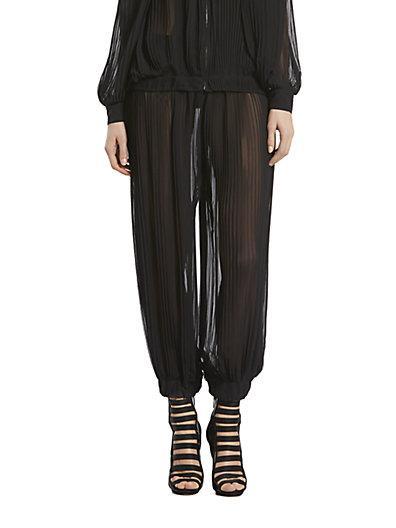 Gucci Silk Georgette Pleated Jogging Pants