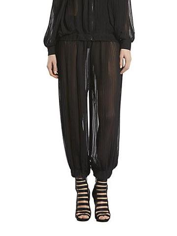 Gucci Silk Georgette Pleated Jogging Pants