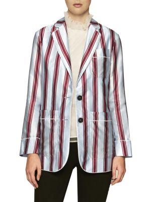 Burberry Cotton & Silk Striped Jacket