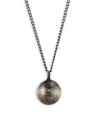 Title Of Work Gridlocks Sterling Silver Wrecking Ball Pendant Chain