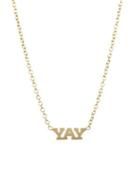 Zoe Chicco Itty Bitty 14k Gold Yay Necklace