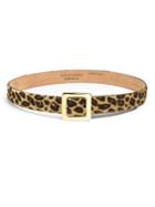 W. Kleinberg Leopard-print Calf Hair Belt