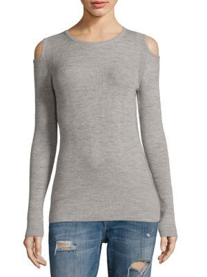 Current/elliott Melange Cold-shoulder Sweater