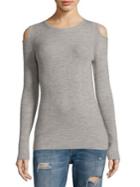 Current/elliott Melange Cold-shoulder Sweater