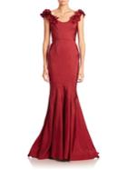 Marchesa Off-the-shoulder Fishtail Gown