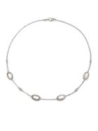 Judith Ripka Modern Deco Mother-of-pearl, White Sapphire & Sterling Silver Doublet Station Necklace