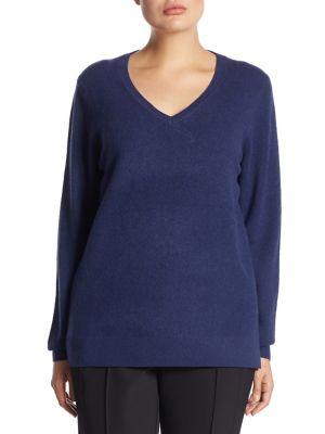 Saks Fifth Avenue Collection V-neck Cashmere Knitted Sweater