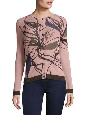 Piazza Sempione Ribbed Printed Cardigan