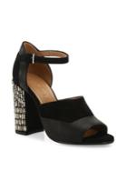 Marni Embellished Block Heel Suede & Leather Ankle-strap Sandals