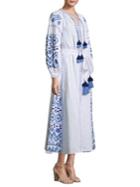 March 11 Embroidered Linen Maxi Dress