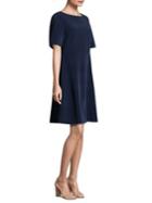 Lafayette 148 New York Perforated Stripe A-line Dress