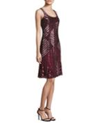 Theia Sequin Scoopback Dress
