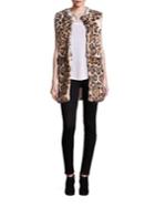 Adrienne Landau Leopard-print Rabbit Fur Vest