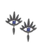 Nikos Koulis Blue Diamond And Sapphire Spetrum Black Gold Earrings