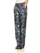 Burberry Floral-print Mulberry Silk Trousers