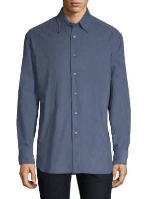 Brioni Spread Collar Cotton Button-down Shirt