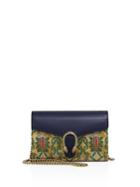 Gucci Brocade & Leather Chain Wallet