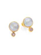 Shana Gulati Tulum Ophelia Moonstone & Sliced Raw Diamond Stud Earrings