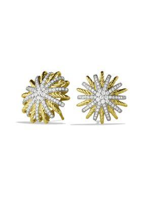 David Yurman Starburst Small Earrings With Diamonds In Gold