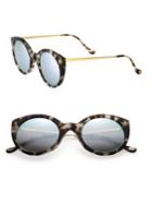 Illesteva Palm Beach 50mm Cat's-eye Mirrored Sunglasses