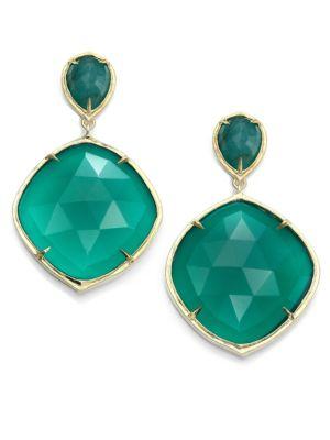 Ila Keely Green Onyx, Emerald & 14k Yellow Gold Drop Earrings