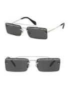 Miu Miu 58mm Glittered Rectangular Sunglasses