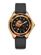 Michele Watches Cape Topaz, Stainless Steel & Silicone Strap Watch