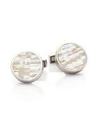 Tateossian Mother-of-pearl & Sterling Silver Bamboo Cuff Links