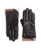 Burberry Cashmere Check-lined Leather Gloves