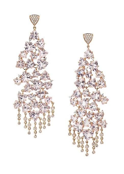 Hueb Diamond, Morganite & 18k Rose Gold Chandelier Earrings