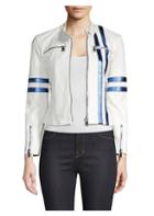 The Mighty Company Racing Stripe Leather Jacket