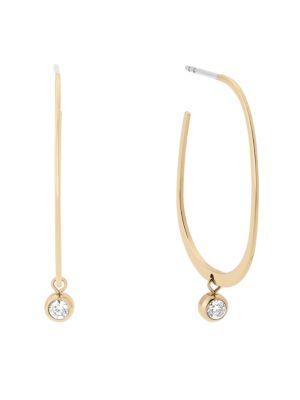 Michael Kors Brilliance Crystal Goldtone Hoop Earrings/1