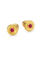 Gurhan Traditional 24k Gold & Ruby Stud Earrings
