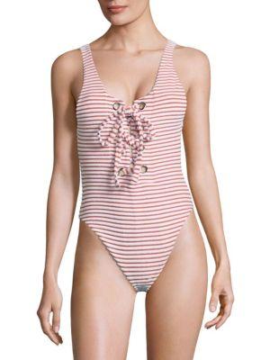 Mara Hoffman Terry Lace-up Maillot