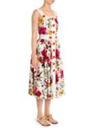Dolce & Gabbana Brocade Floral-print Topstitch Dress