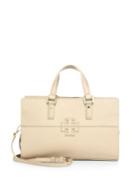Tory Burch Stacked T Leather & Suede Tote