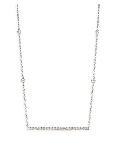 Messika Gatsby 18k White Gold & Diamond Horizontal Bar Necklace