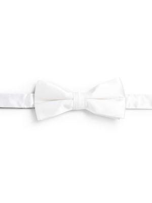 Saks Fifth Avenue Collection White Silk Bow Tie
