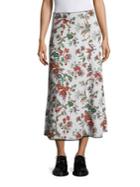 Mcq Alexander Mcqueen Floral-print Flared Skirt