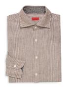 Isaia Stripe Cotton Dress Shirt