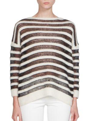Saint Laurent Long Sleeve Striped Sweater