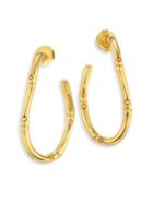 John Hardy Bamboo 18k Yellow Gold Twisted Hoop Earrings/1.05