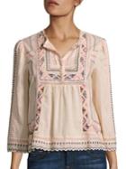 Rebecca Taylor Embroidered Cotton Top