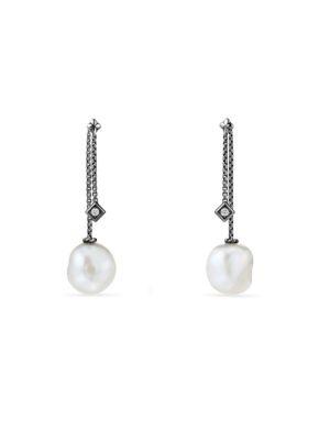 David Yurman Solari Drop Earrings With Diamonds And Pearl